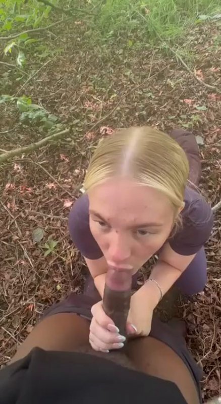 Девка соснула негру в парке